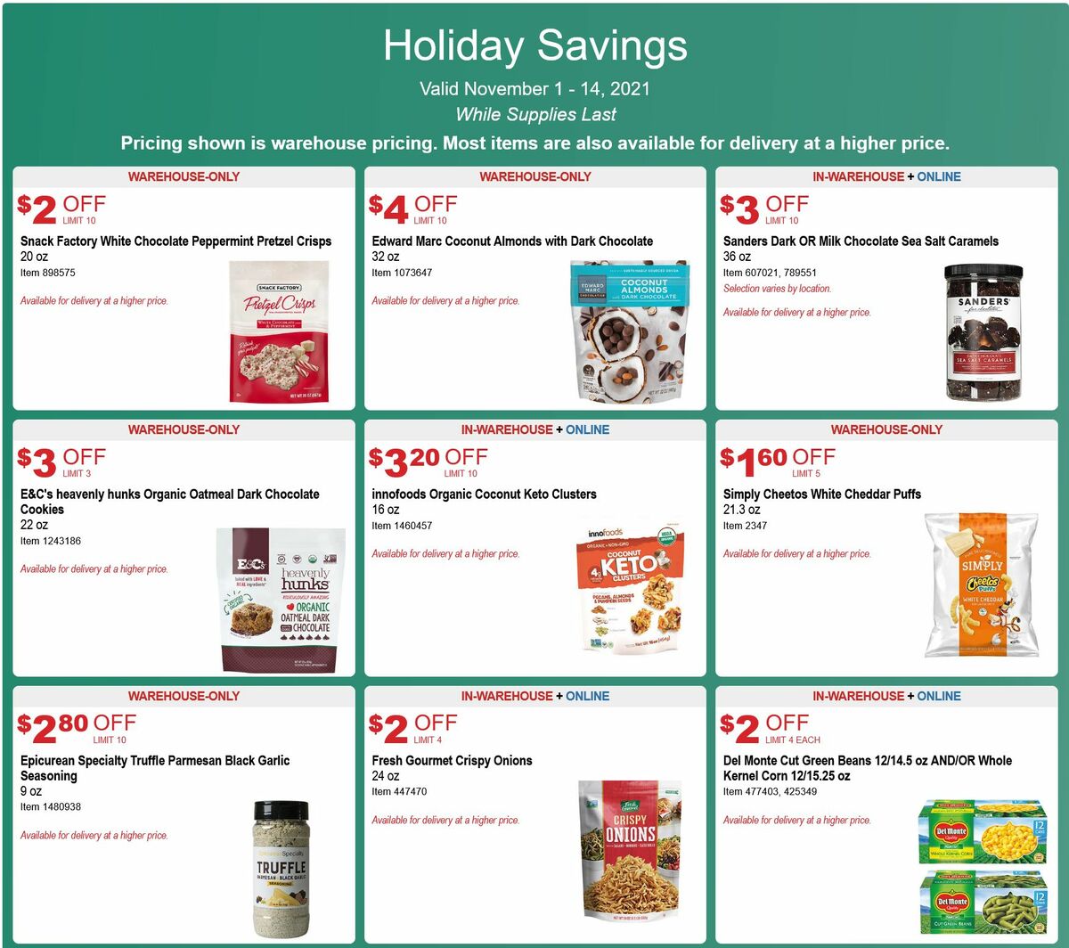 Costco Holiday Savings Weekly Ad from November 1