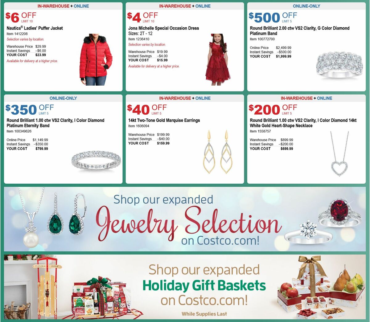 Costco Holiday Savings Weekly Ad from November 1