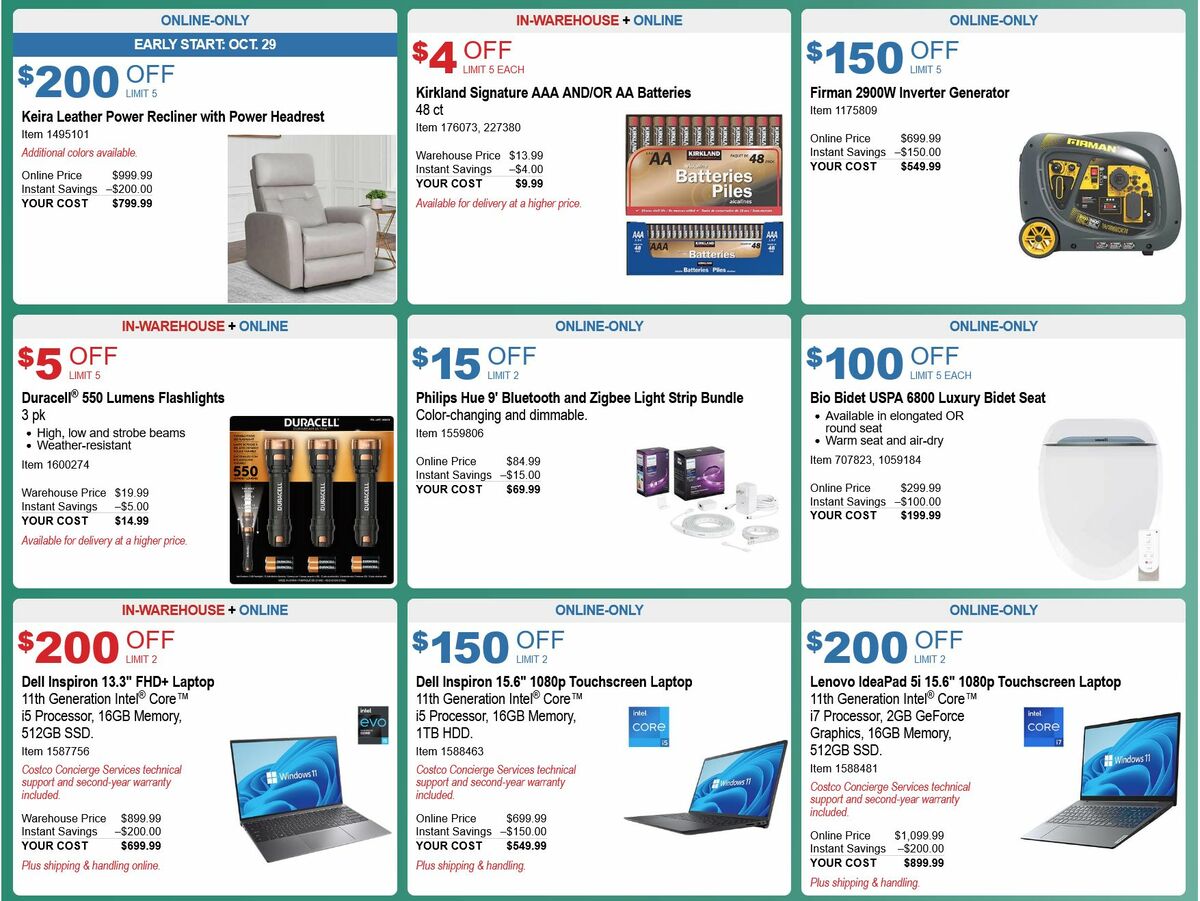 Costco Holiday Savings Weekly Ad from November 1
