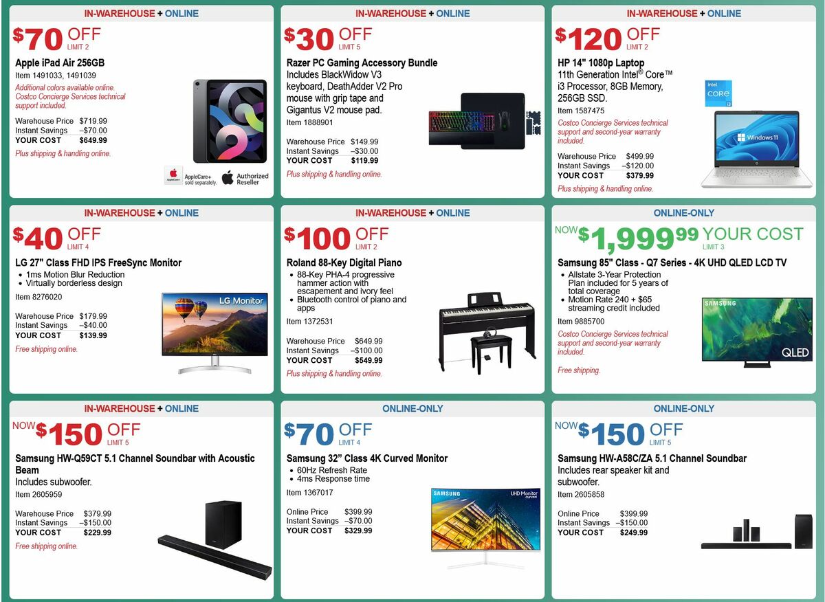 Costco Holiday Savings Weekly Ad from November 1