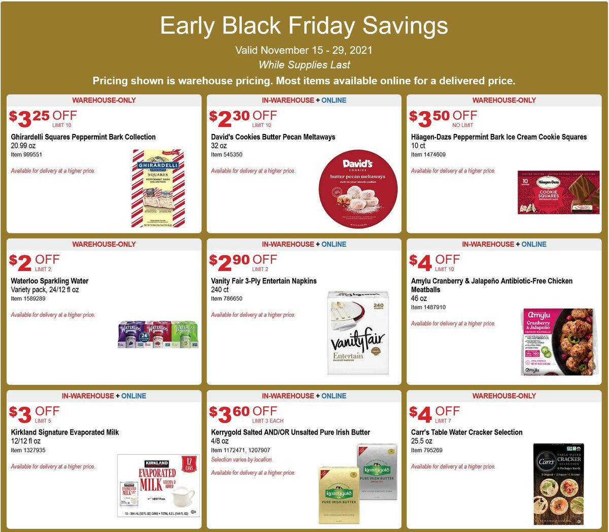 Costco Black Friday Savings Weekly Ad from November 15