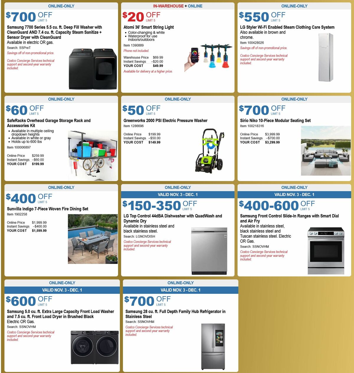 Costco Black Friday Savings Weekly Ad from November 15