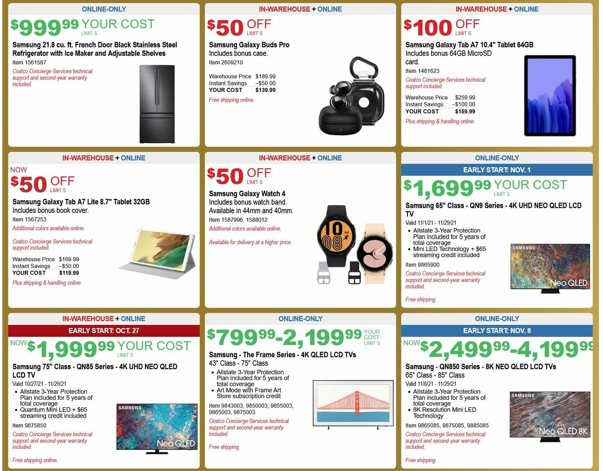 Costco Black Friday Savings Weekly Ad from November 15