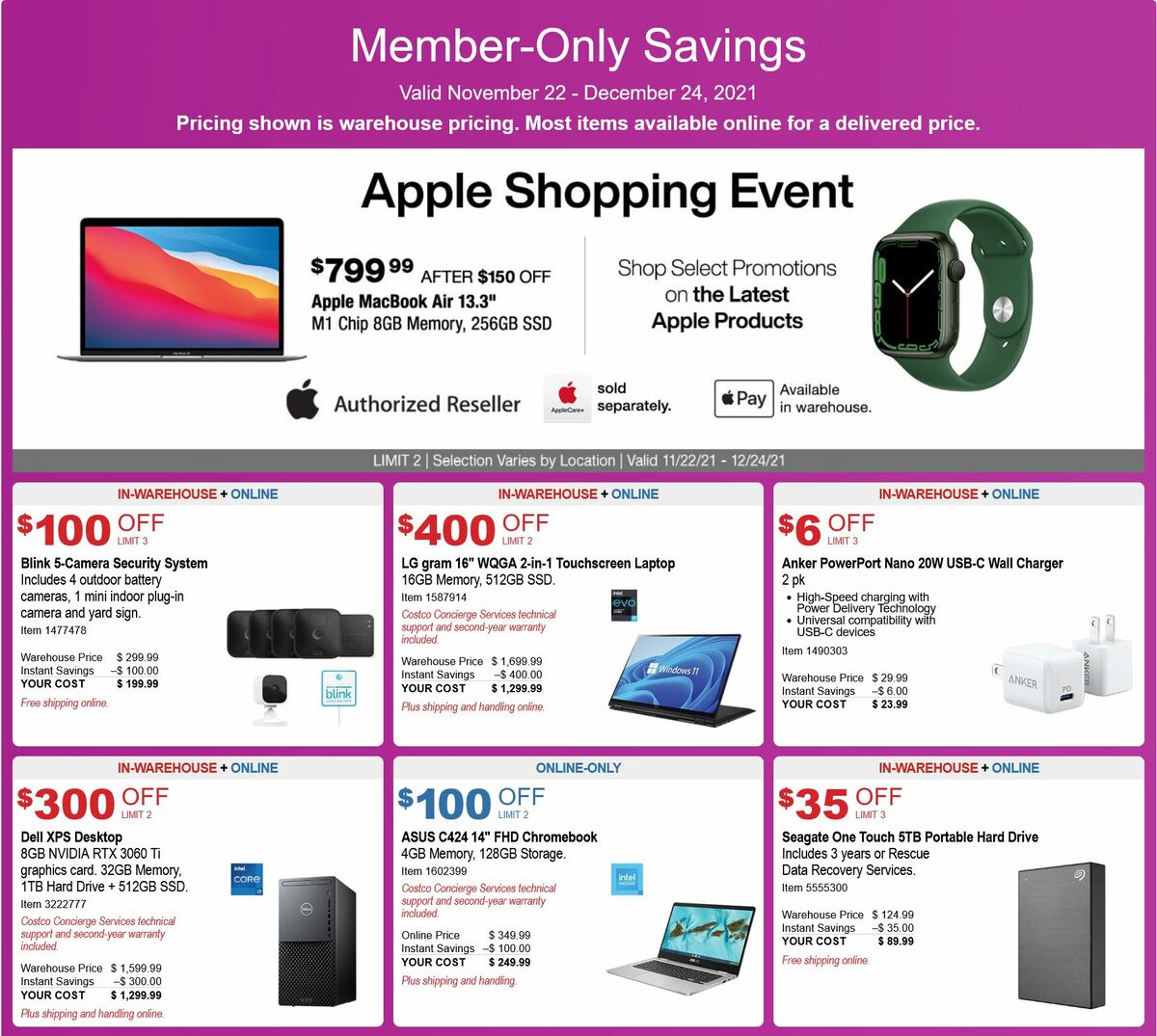 Costco Weekly Ad from November 22