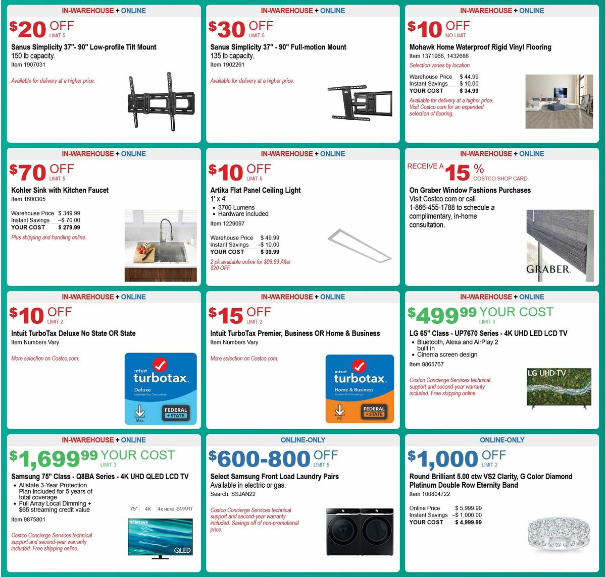 Costco Weekly Ad from December 29