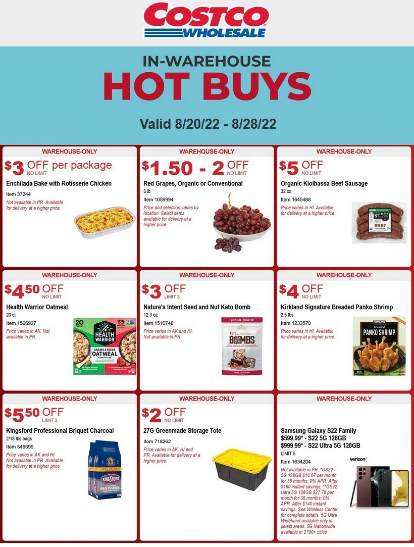 Costco Hot Buys Weekly Ad from August 20
