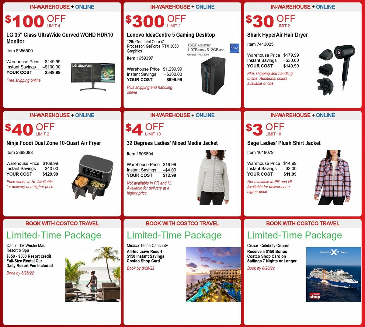 Costco Hot Buys Weekly Ad from August 20