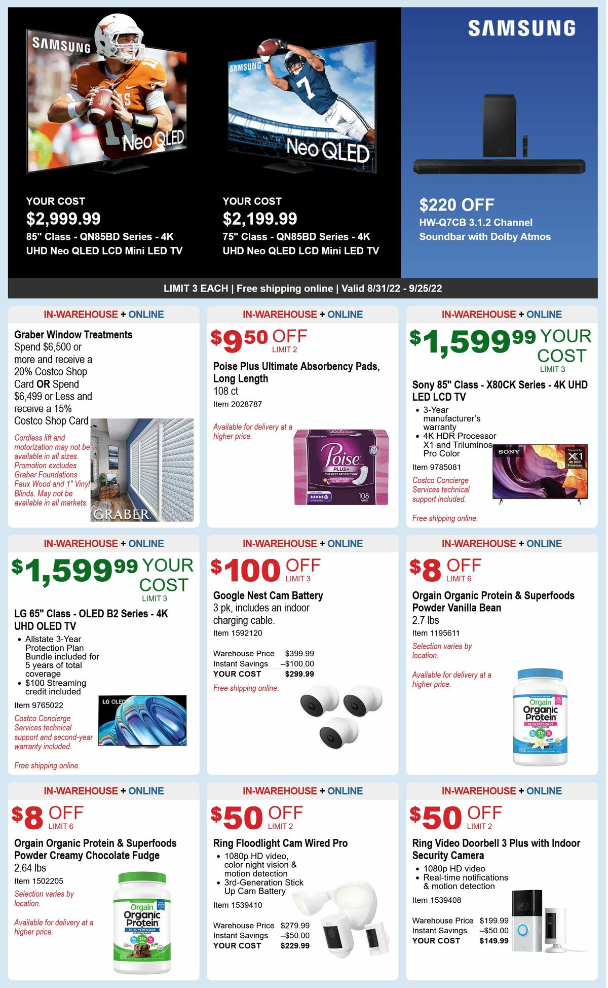 Costco Weekly Ad from August 31