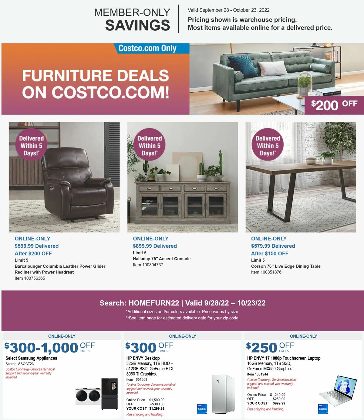 Costco Weekly Ad from September 28