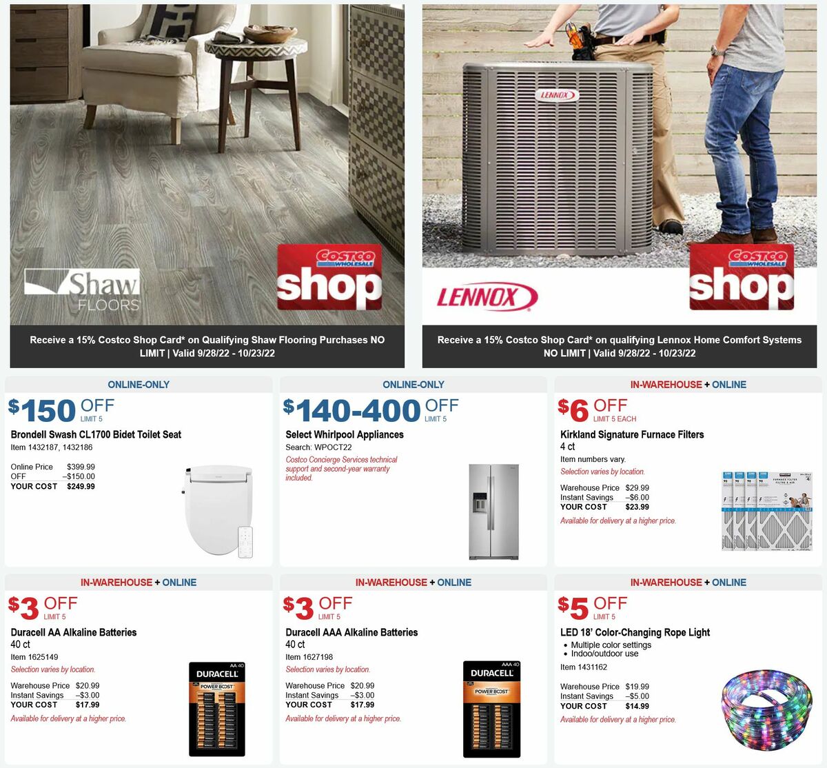 Costco Weekly Ad from September 28