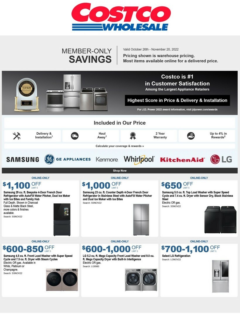 Costco Weekly Ad from October 26
