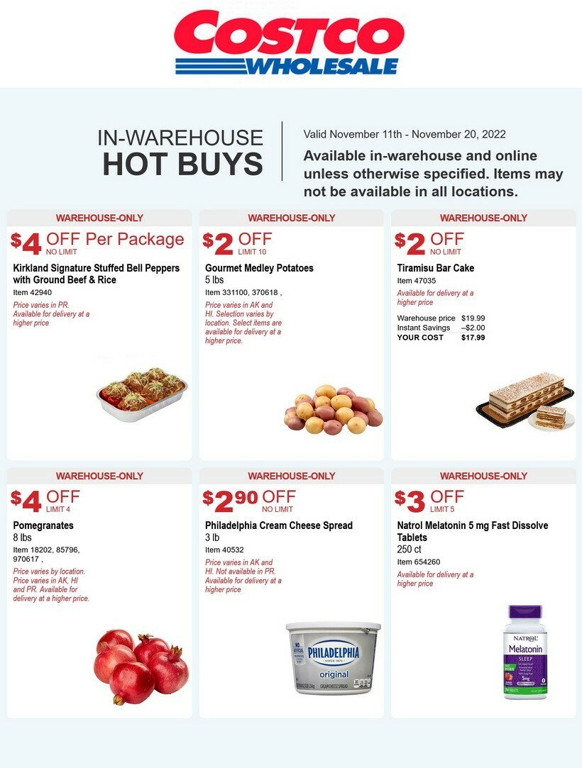 Costco Hot Buys Weekly Ad from November 11
