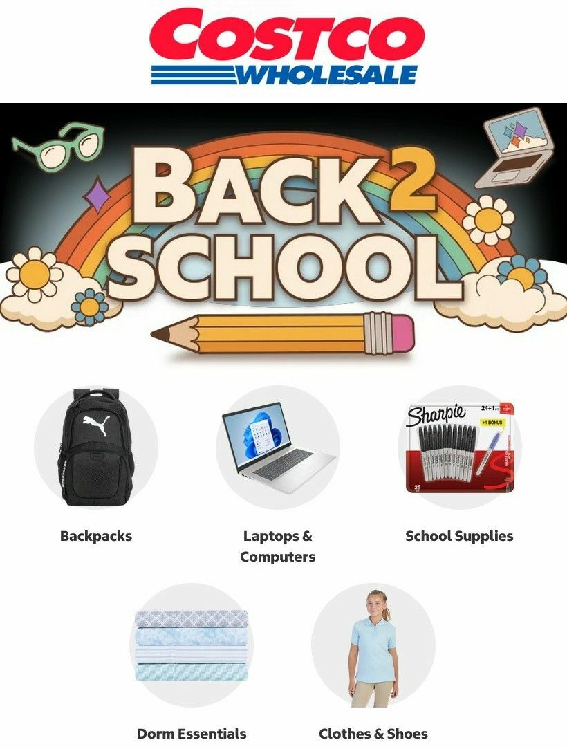 Costco Back to School Weekly Ad from July 20