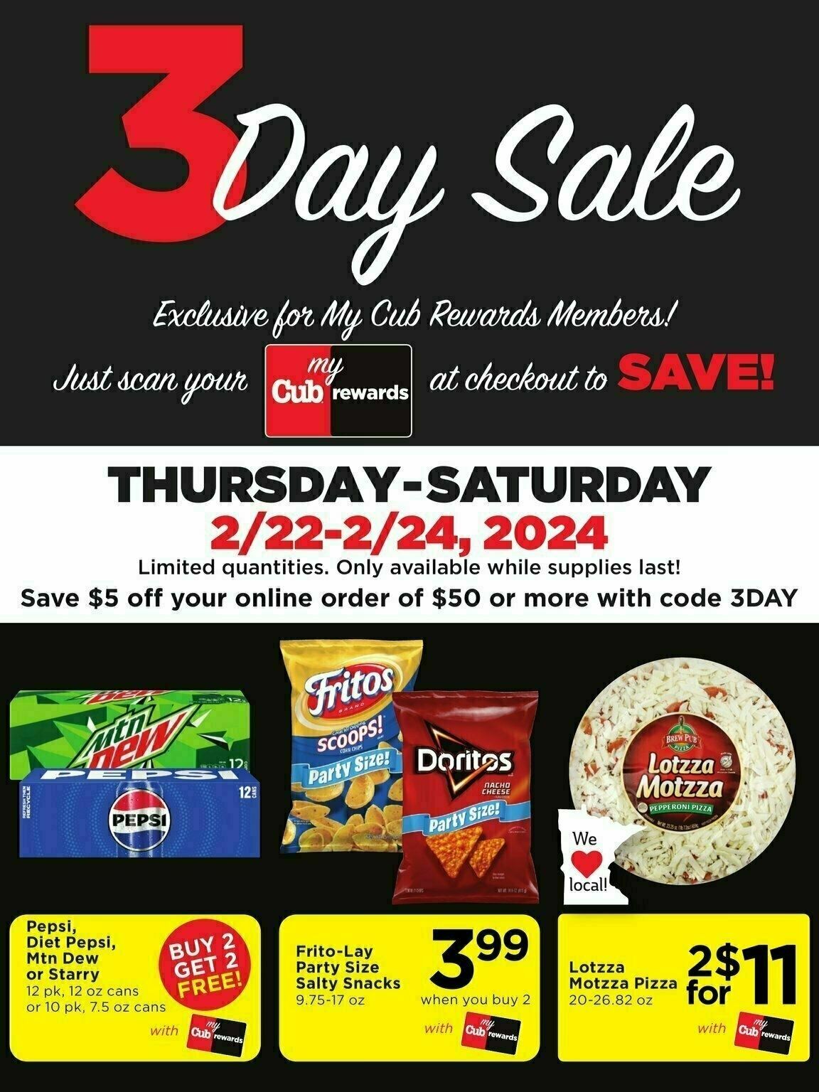 Cub Foods 3 Day Sale Weekly Ad from February 22