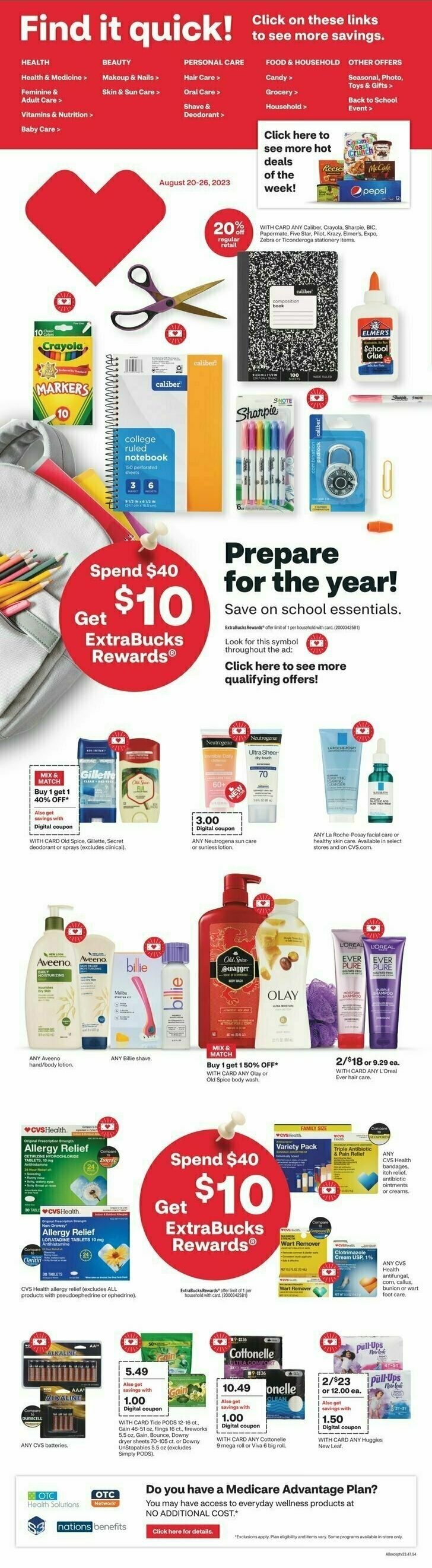 CVS Pharmacy Weekly Ad from August 20