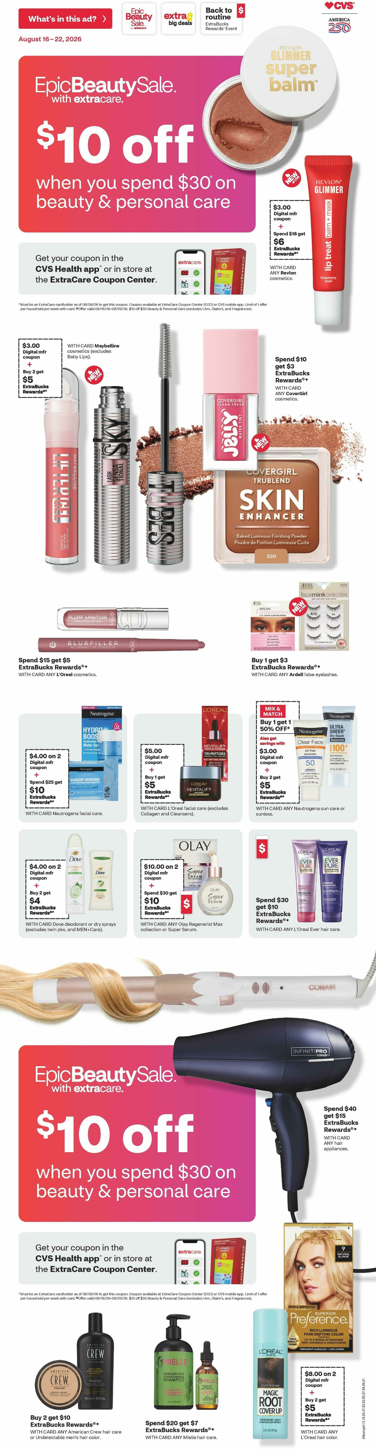 CVS Pharmacy Weekly Ad from August 16
