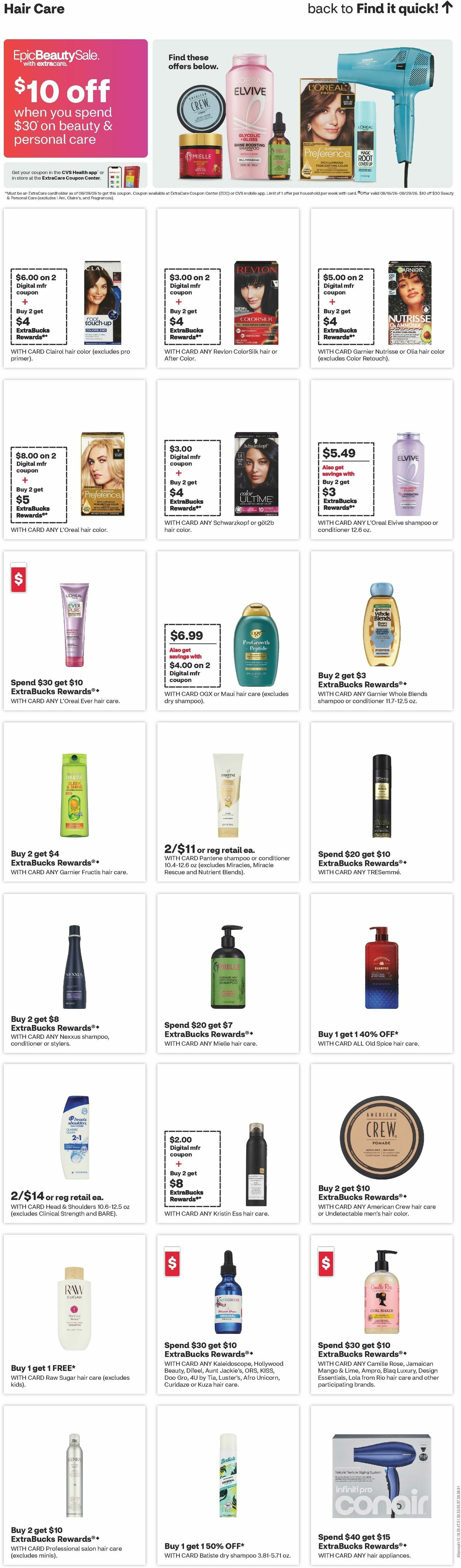 CVS Pharmacy Weekly Ad from August 16