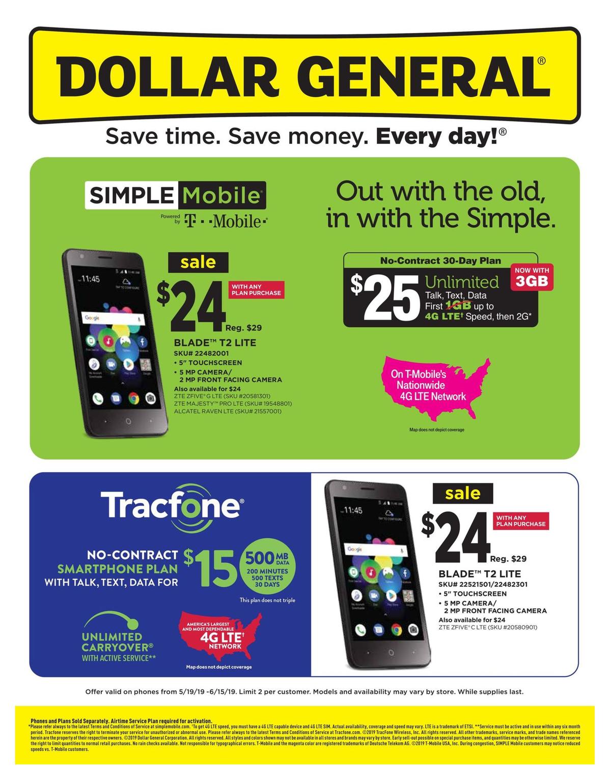 Dollar General Weekly Wireless Specials Weekly Ad from May 19