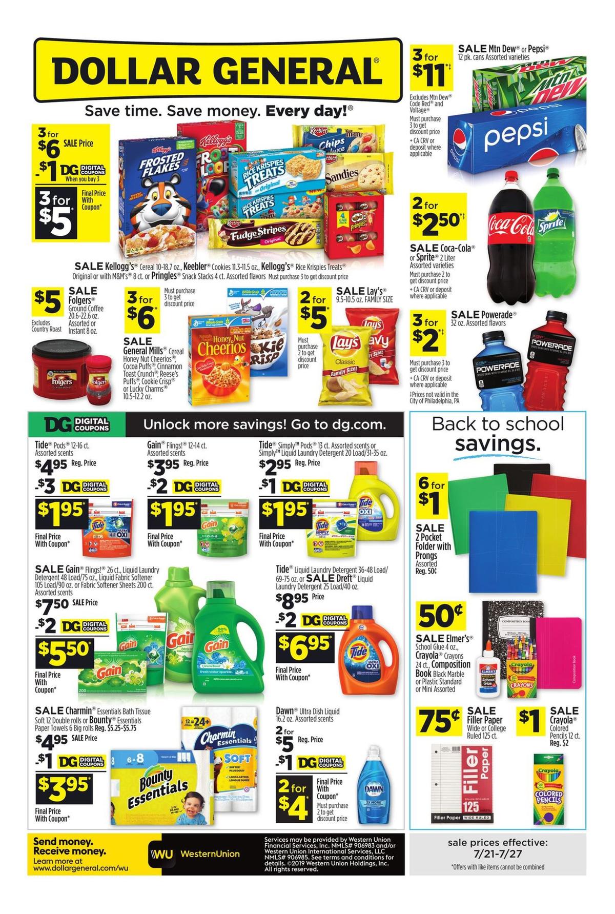 Dollar General Weekly Ad from July 21