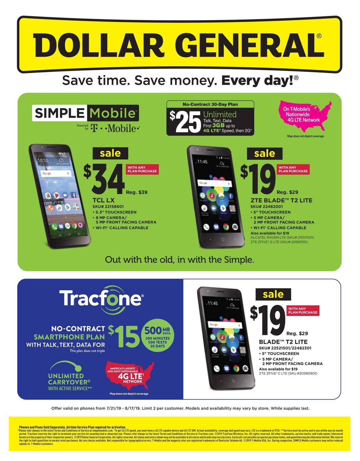 Dollar General Weekly Wireless Specials Weekly Ad from July 21