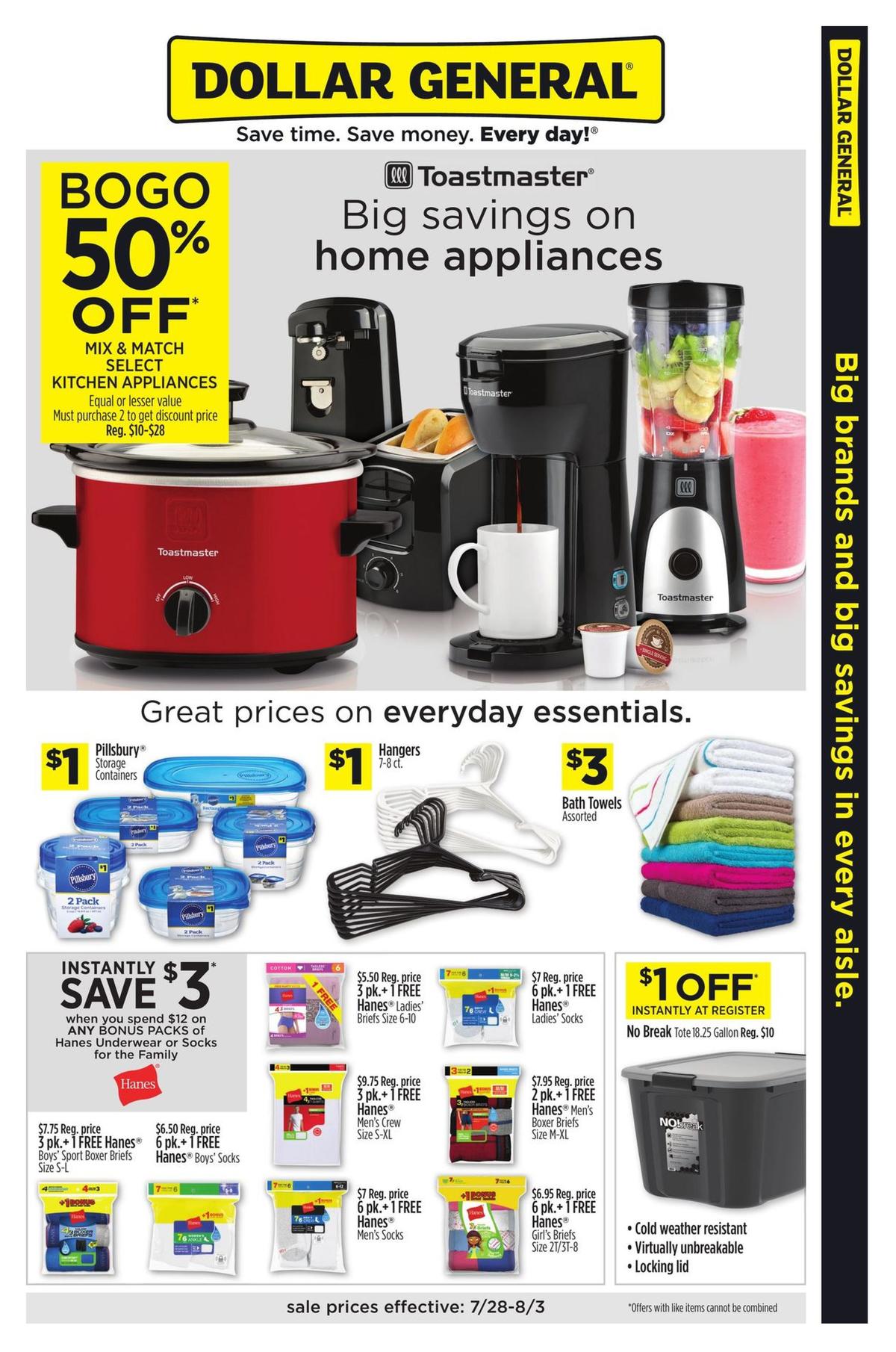 Dollar General Big Savings on Home Appliances! Weekly Ad from July 28