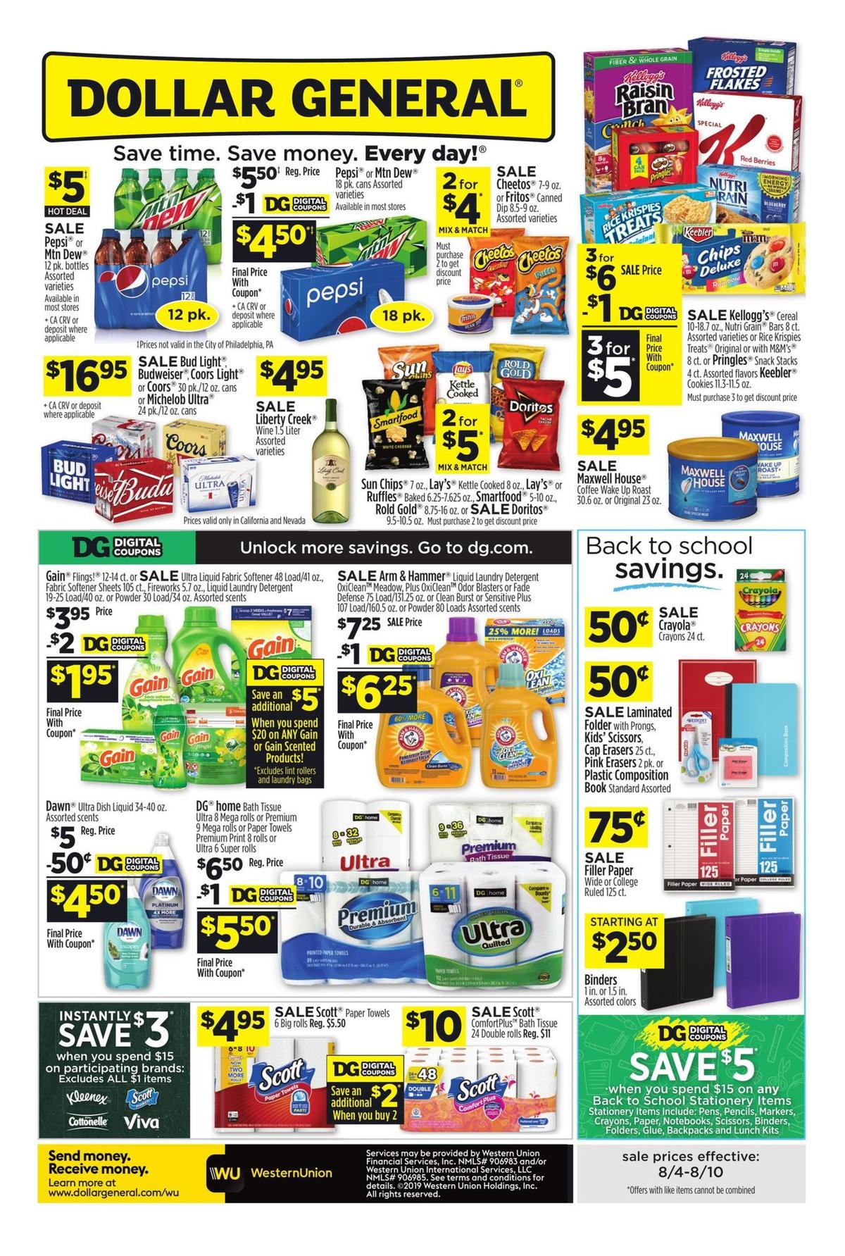 Dollar General Weekly Ad from August 11