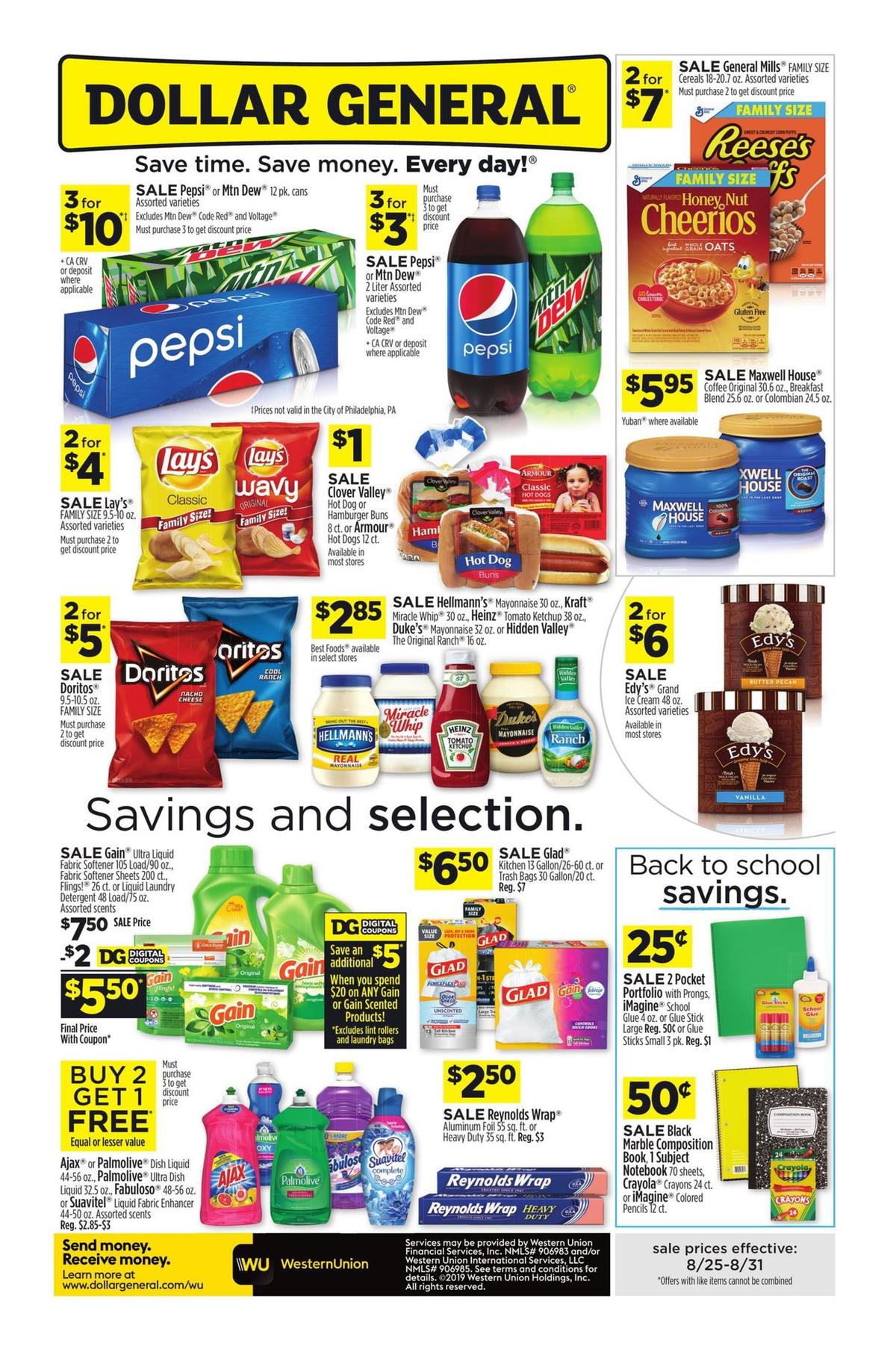 Dollar General Weekly Ad from August 25