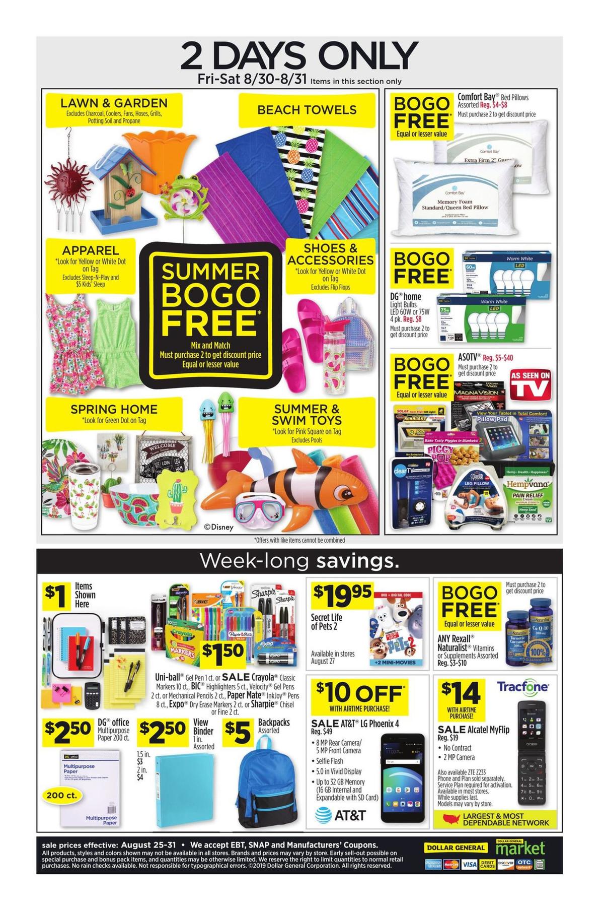 Dollar General Weekly Ad from August 25
