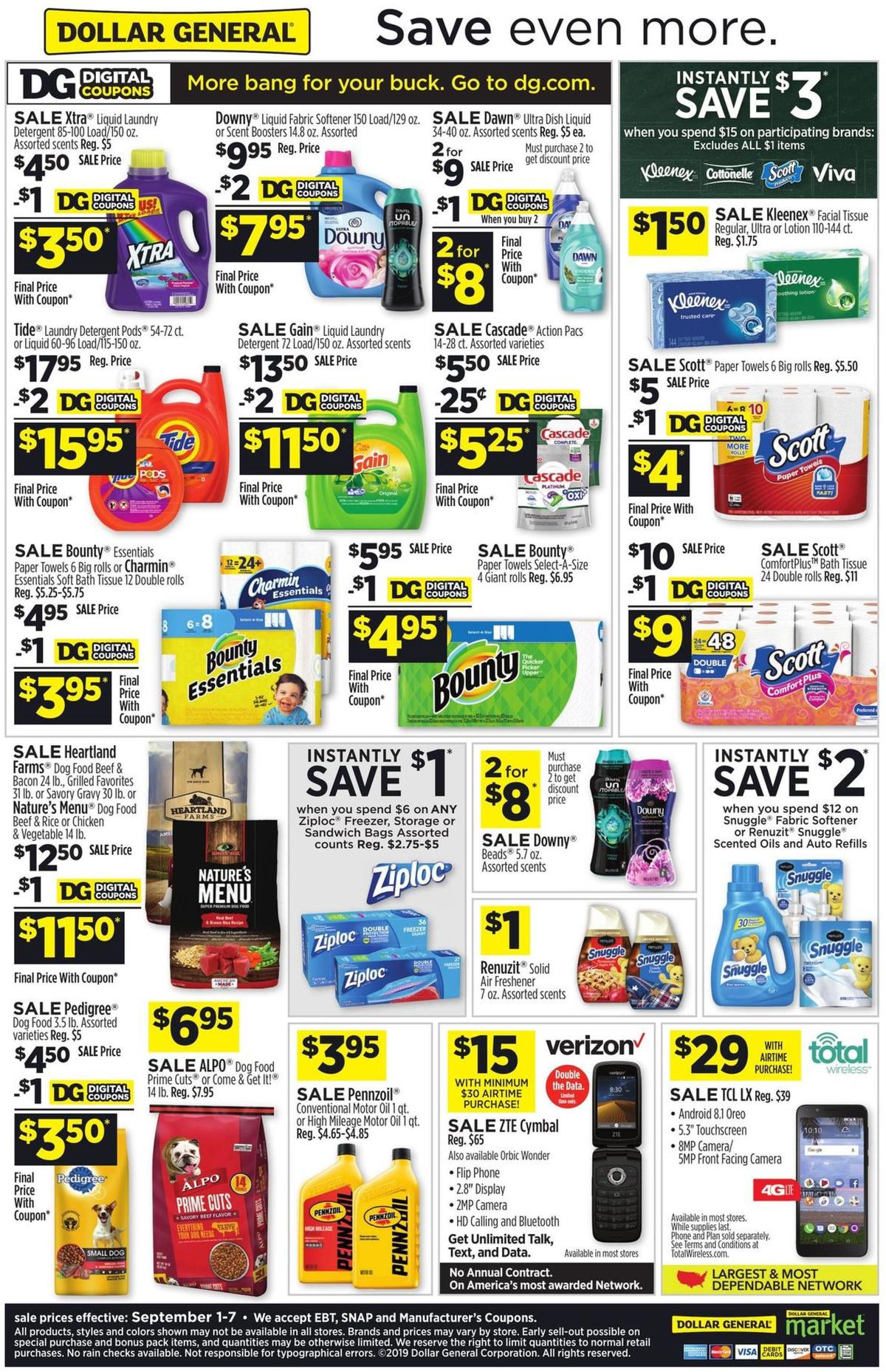 Dollar General Weekly Ad from September 1