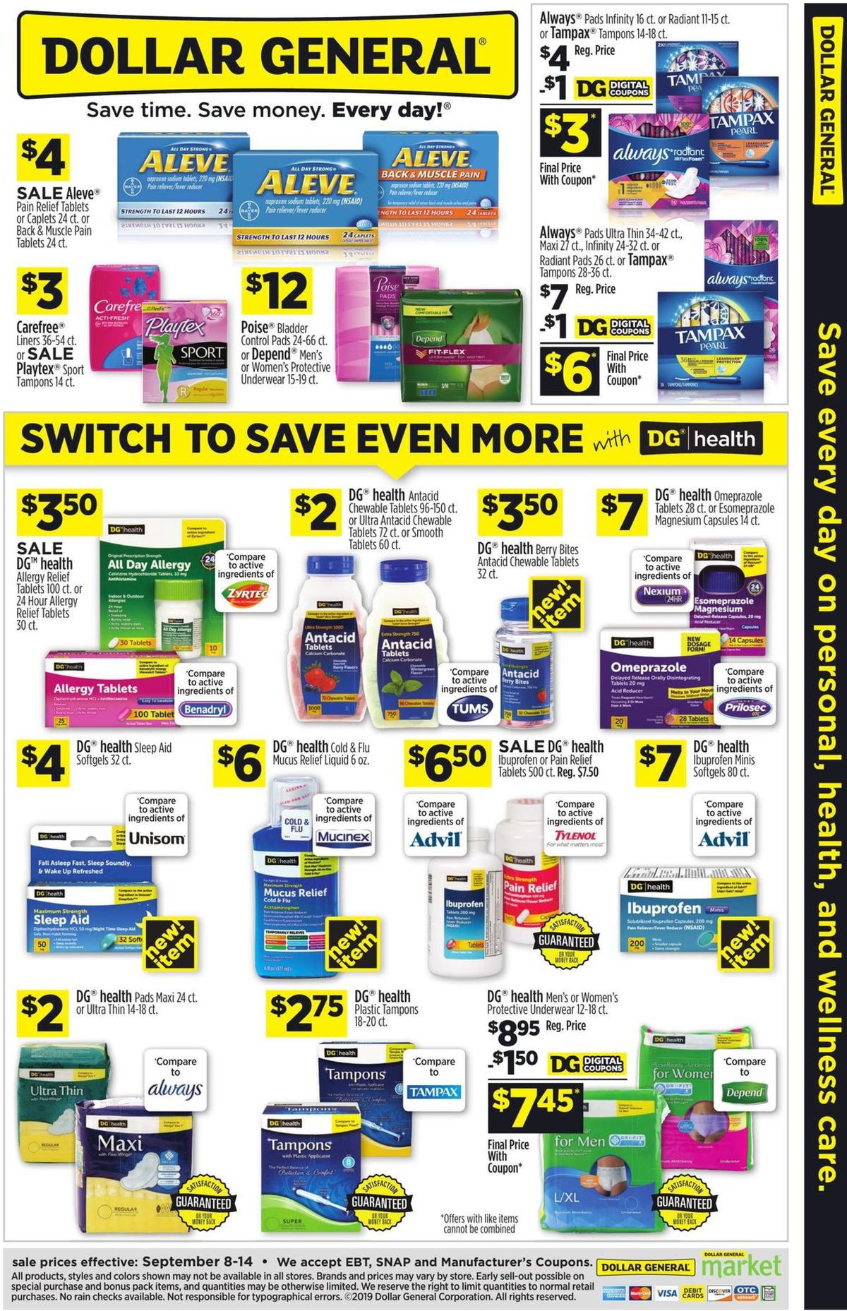 Dollar General Weekly Ad from September 8