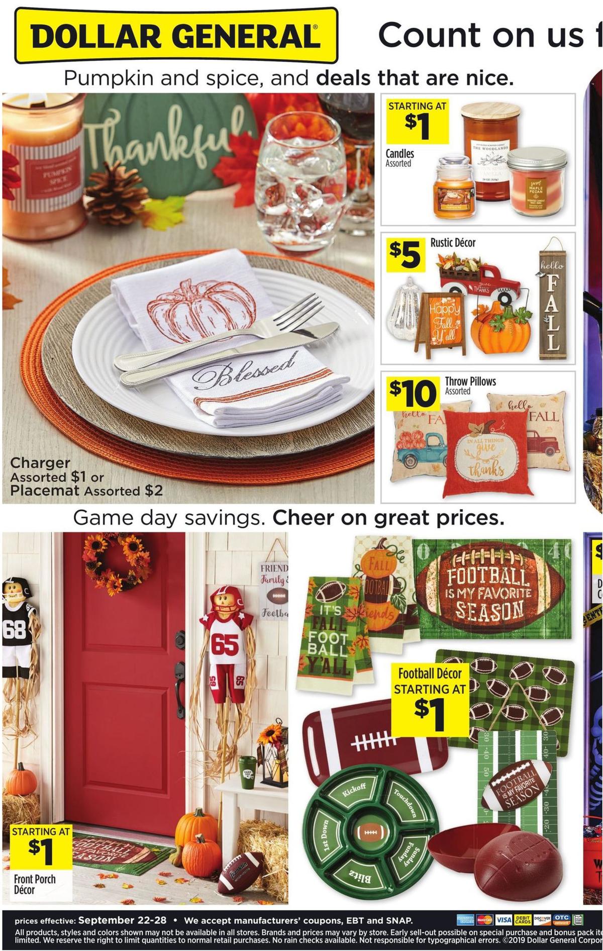 Dollar General Weekly Ad from September 22