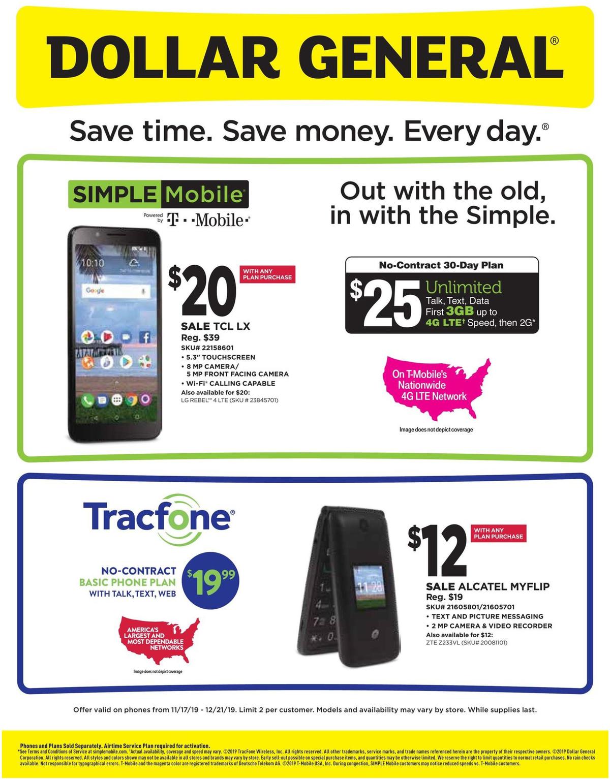 Dollar General Weekly Wireless Specials Weekly Ad from November 17