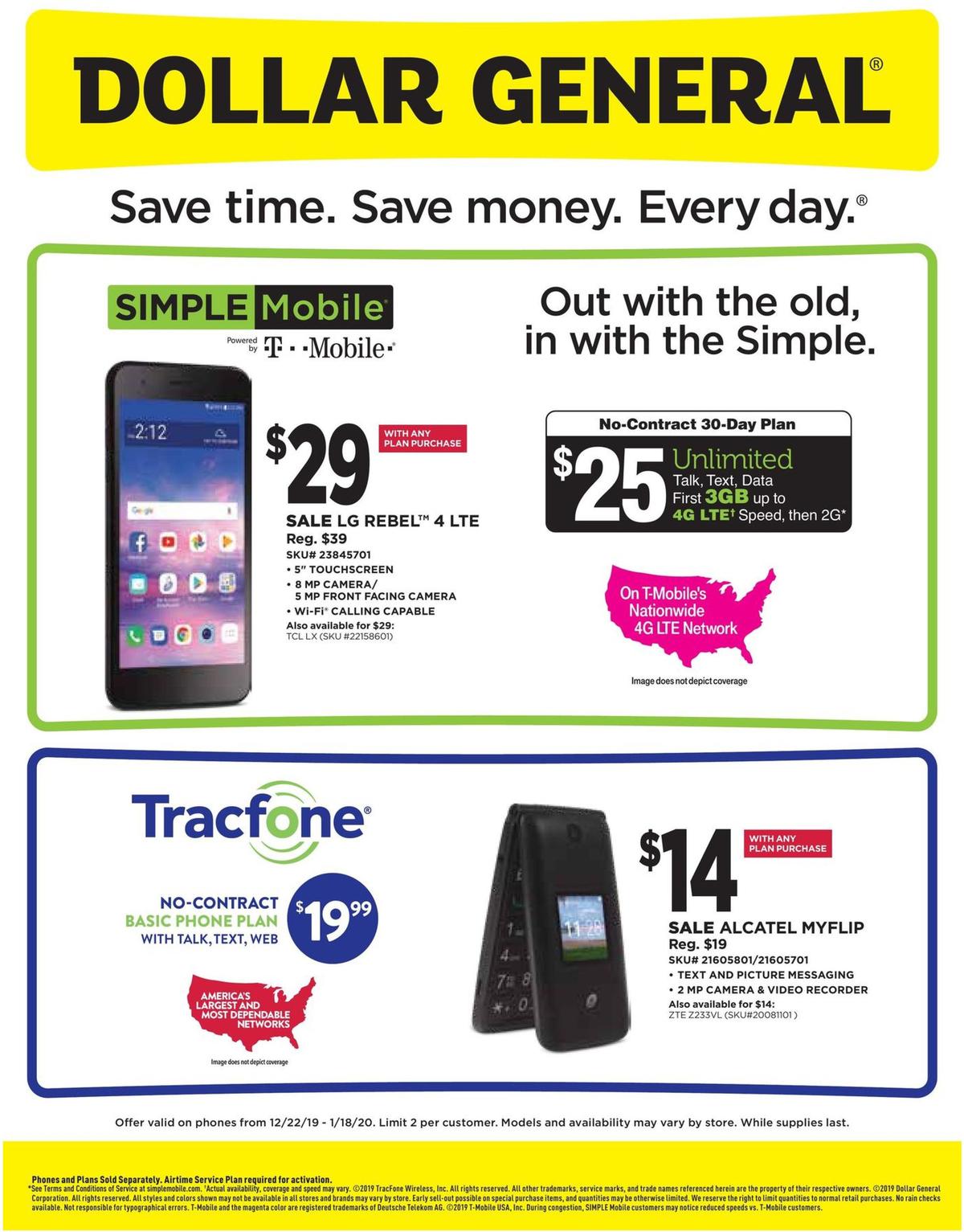 Dollar General Weekly Wireless Specials Weekly Ad from December 22