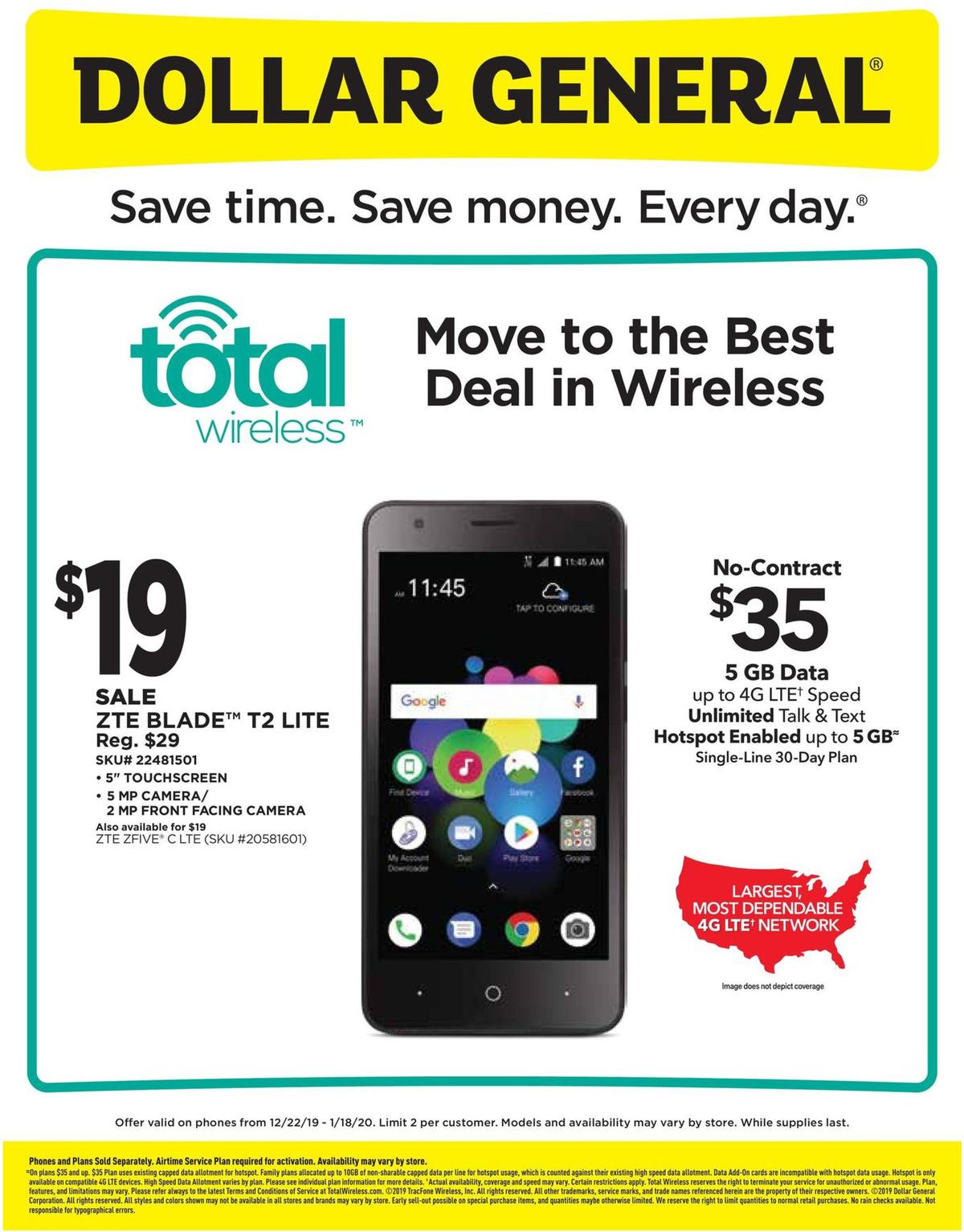 Dollar General Weekly Wireless Specials Weekly Ad from December 22