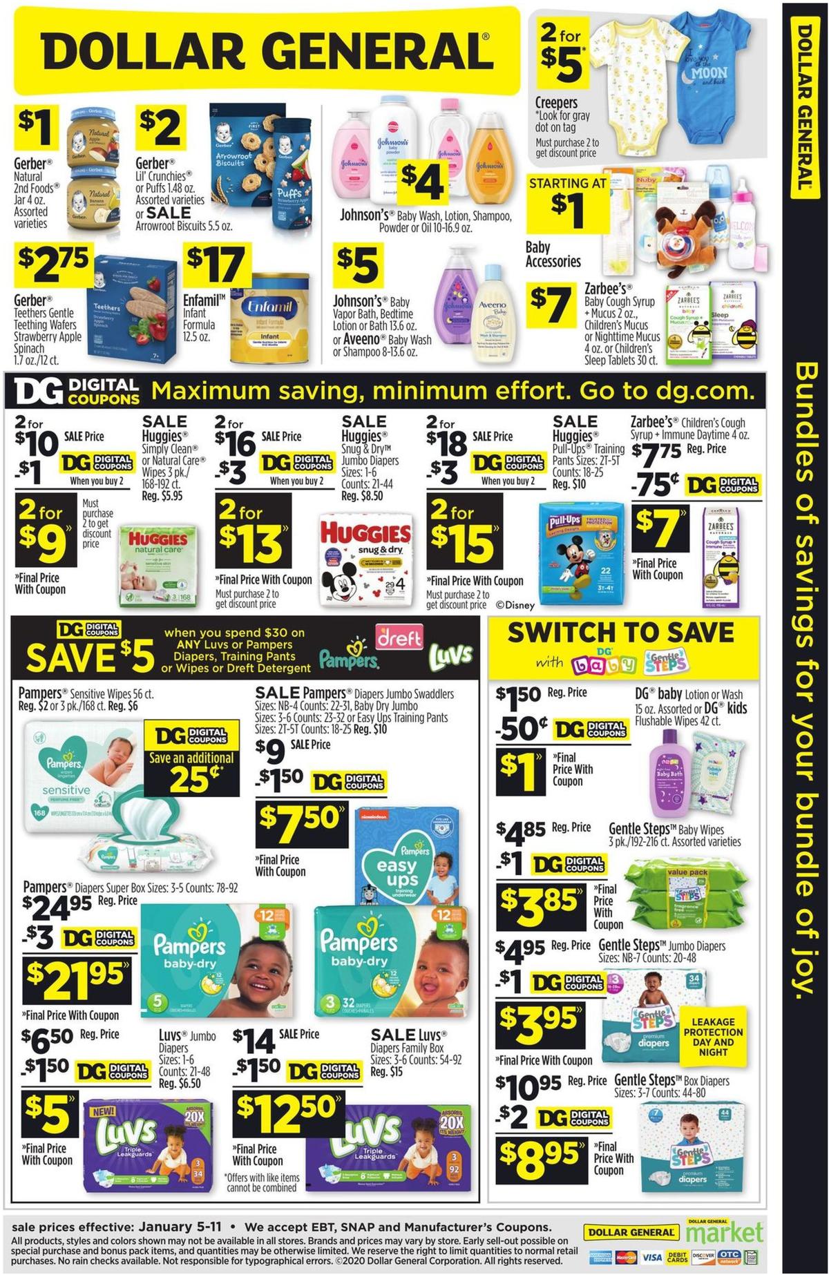 Dollar General Baby Essentials Priced Right Weekly Ad from January 5