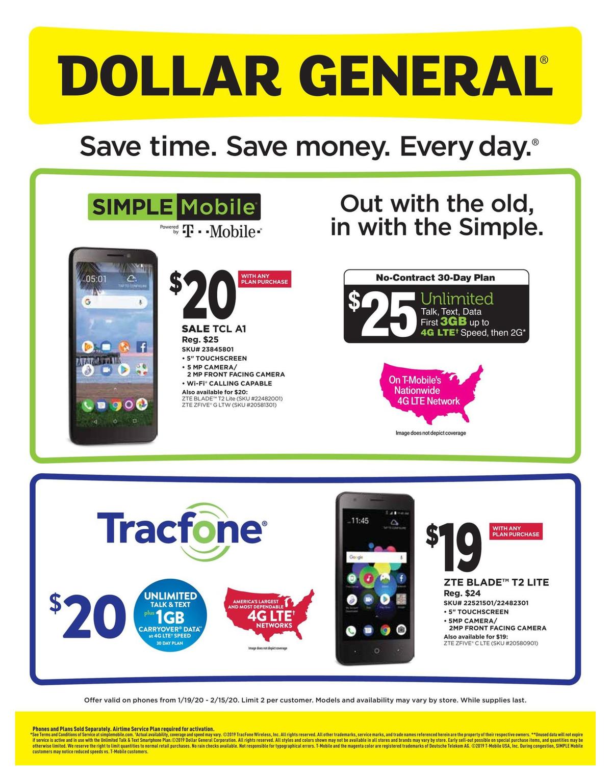 Dollar General Weekly Wireless Specials Weekly Ad from January 19
