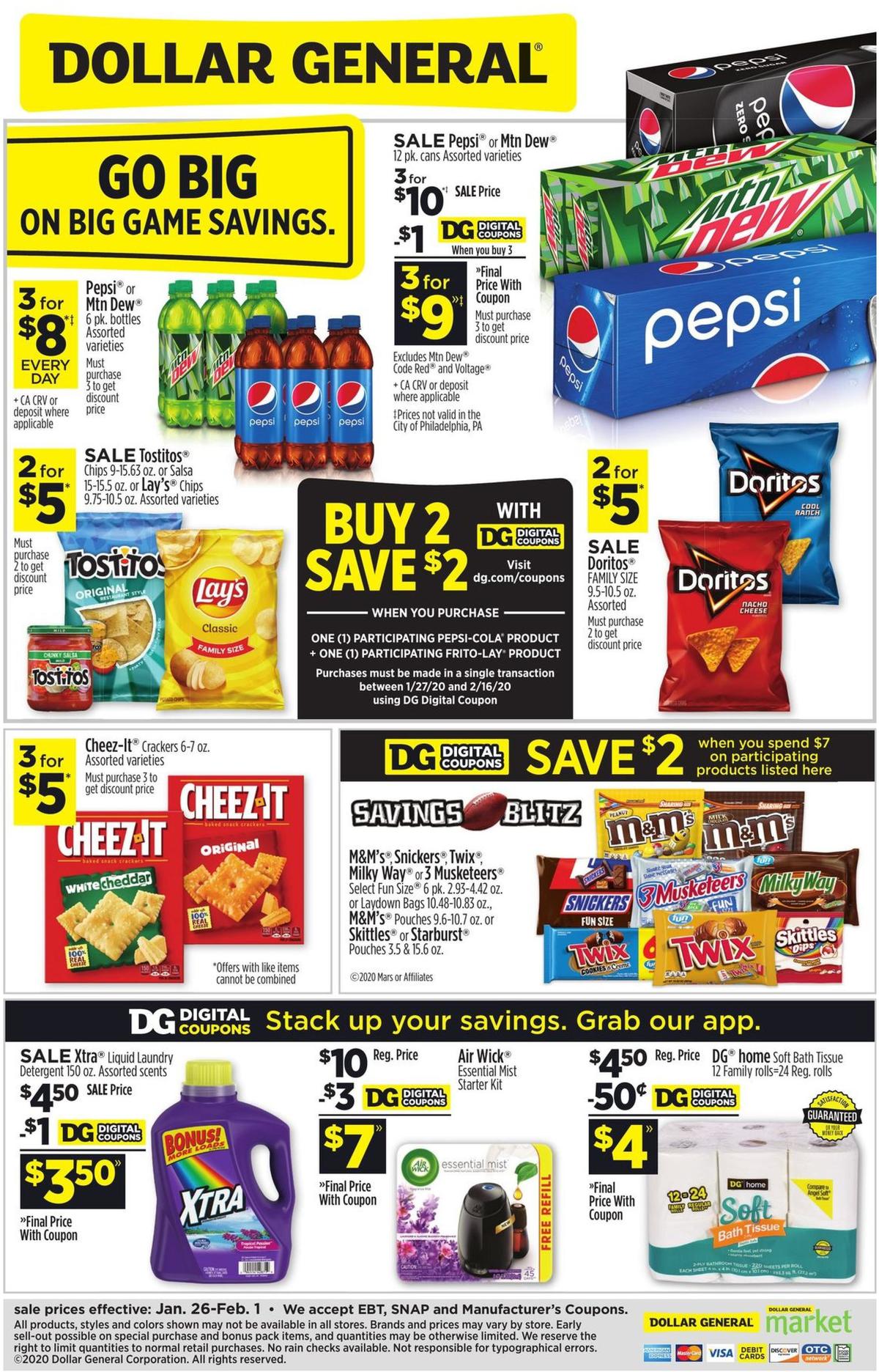 Dollar General Game Day Essentials Priced Right Weekly Ad from January 26