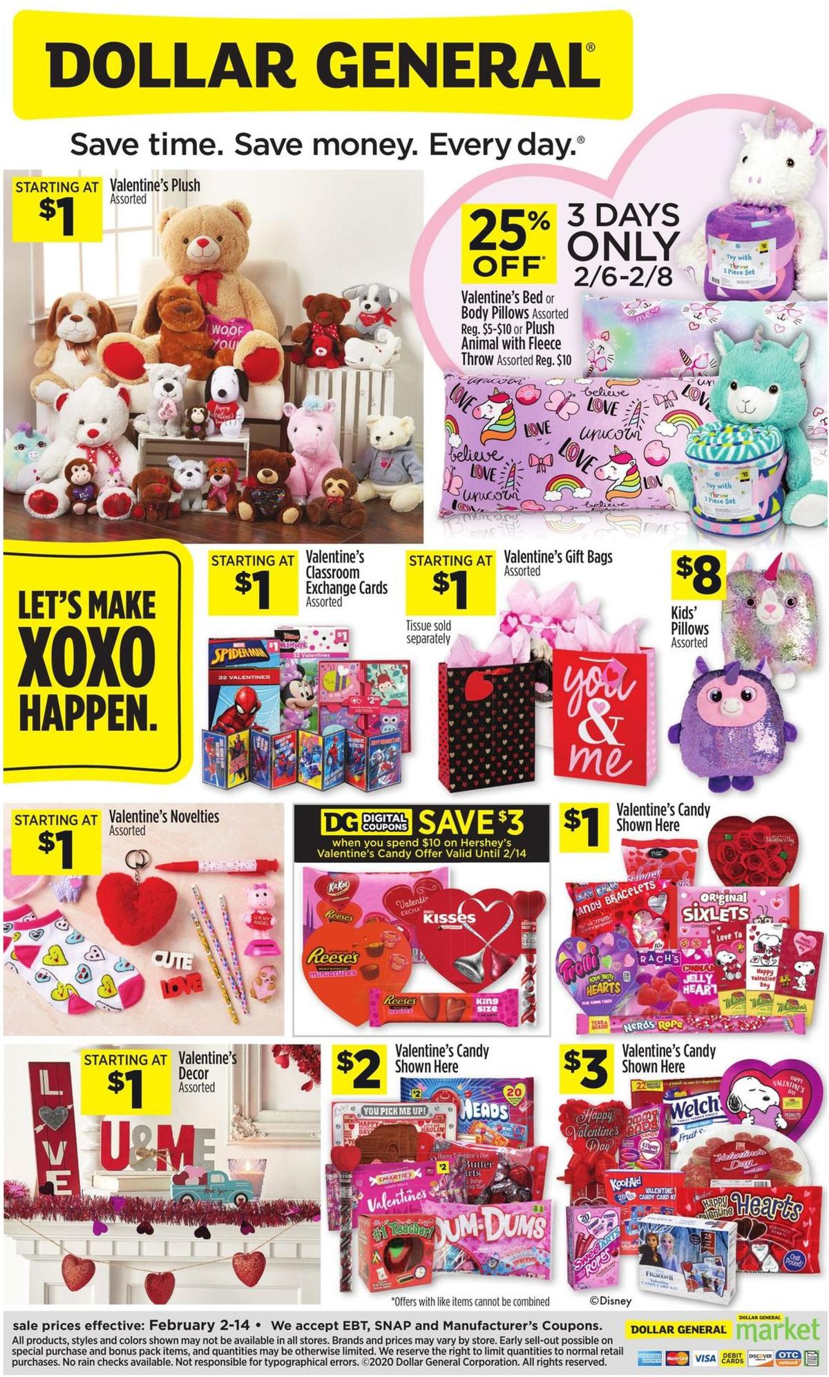 Dollar General Valentine's Day Priced Right Weekly Ad from February 2