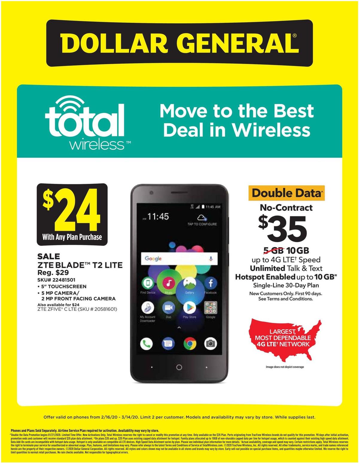 Dollar General Weekly Wireless Specials Weekly Ad from February 16