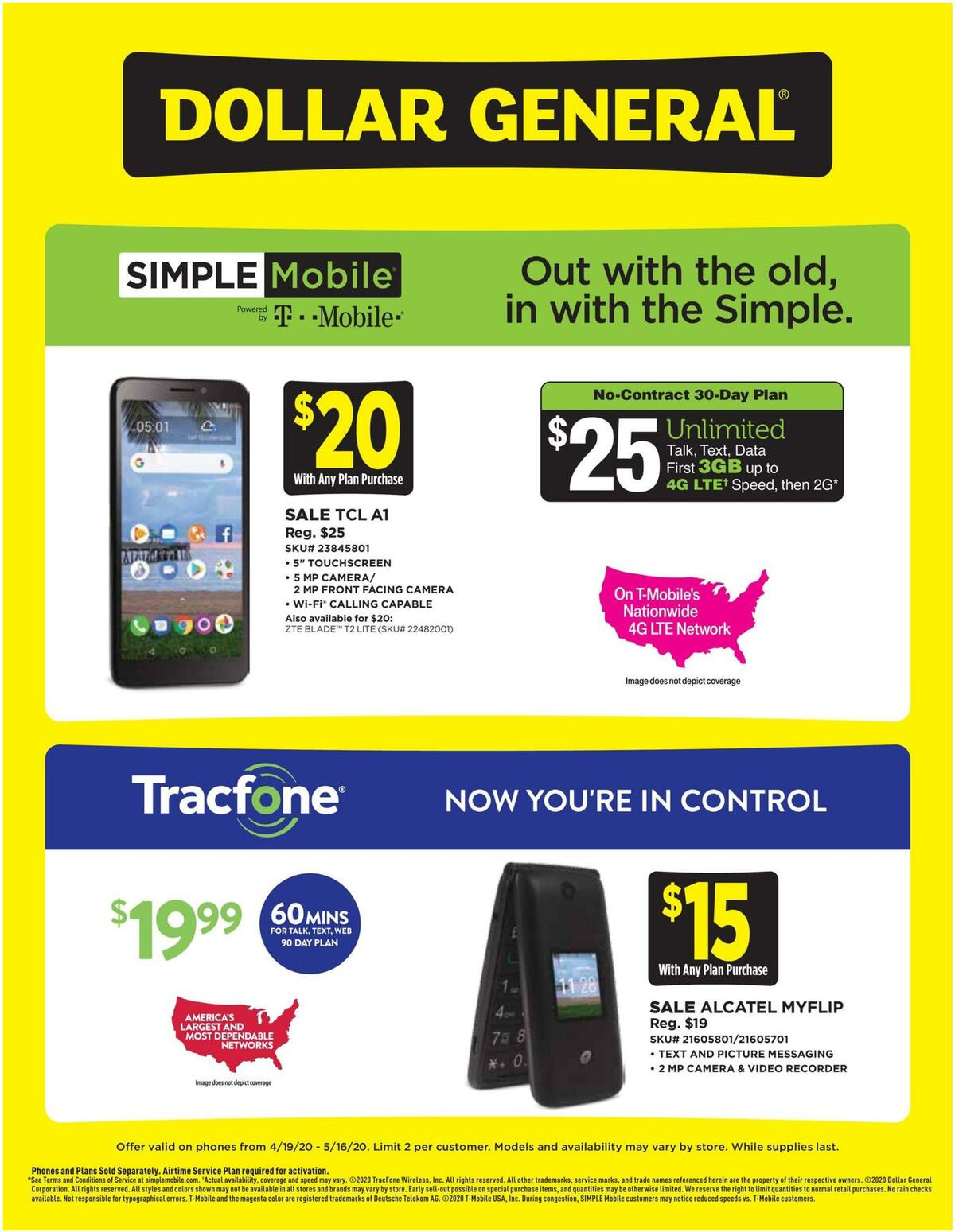 Dollar General Weekly Wireless Specials Weekly Ad from April 19