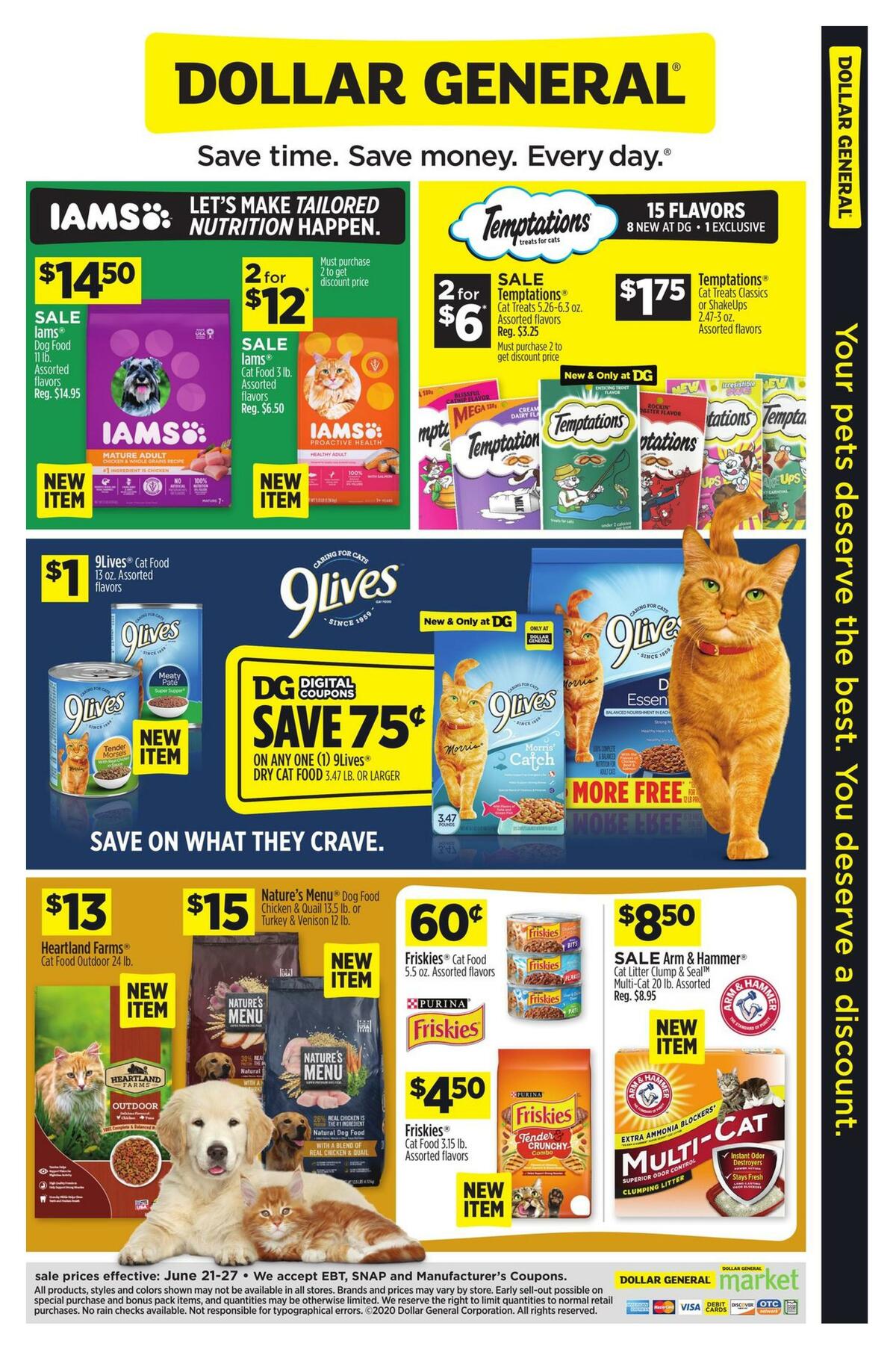 Dollar General Save money on brands for your furry friends Weekly Ad from June 21