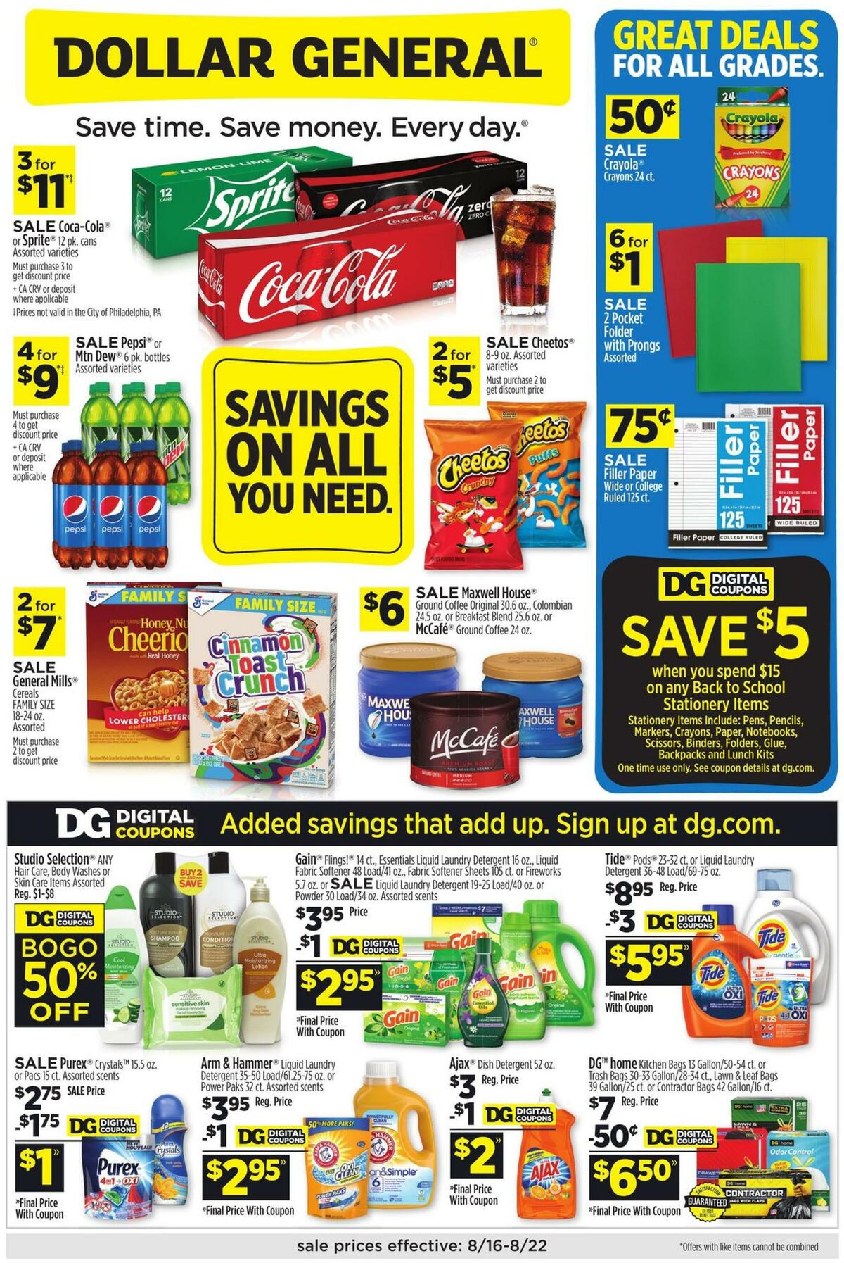 Dollar General Weekly Ad from August 16