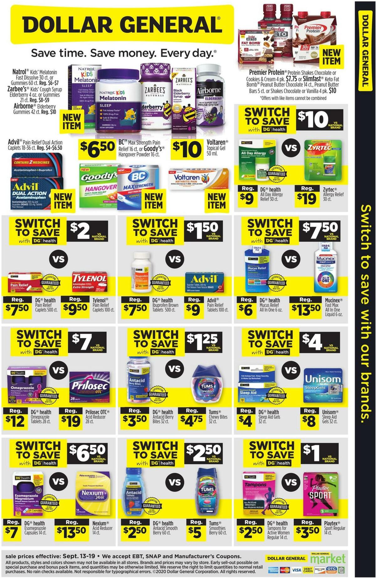 Dollar General Switch to save with our brands Weekly Ad from September 13