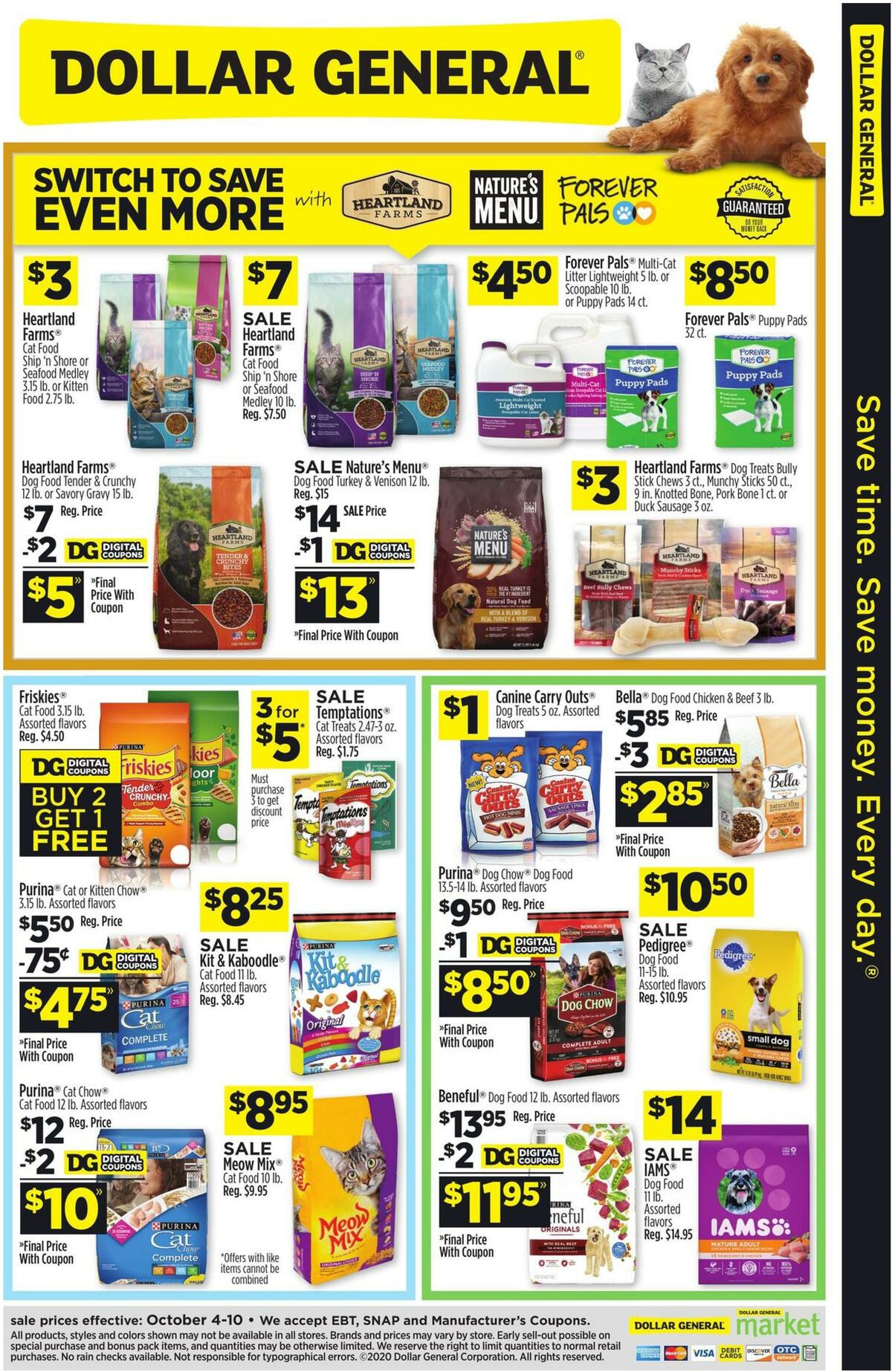 Dollar General Save More on Pet Favorites Weekly Ad from October 4
