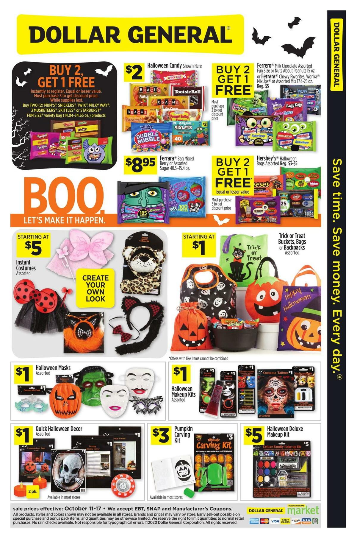 Dollar General Boo. Let's Make It Happen. Weekly Ad from October 11