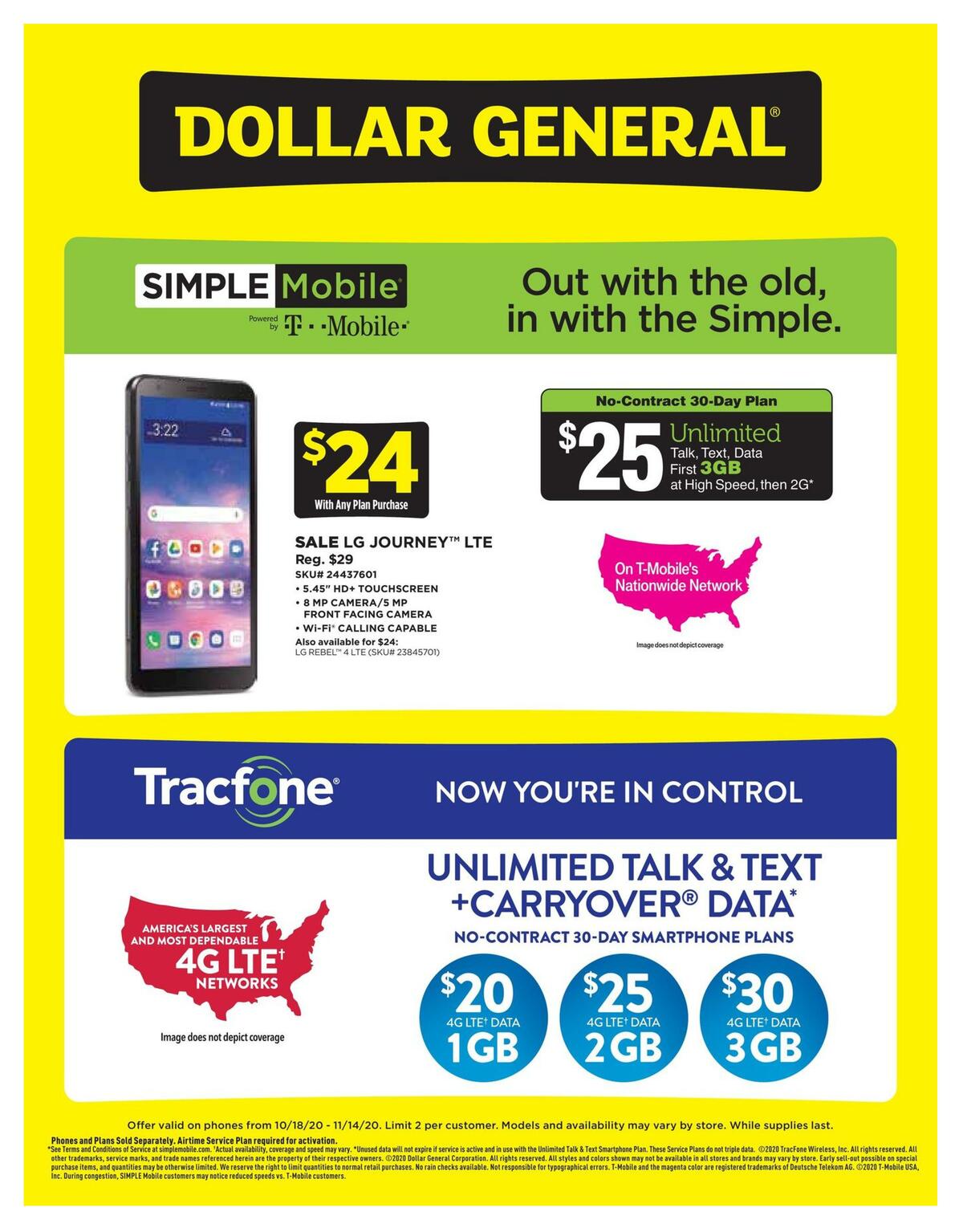 Dollar General Weekly Wireless Specials Weekly Ad from October 18