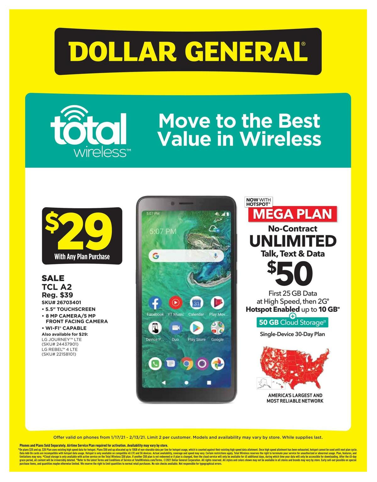 Dollar General Weekly Wireless Specials Weekly Ad from January 26