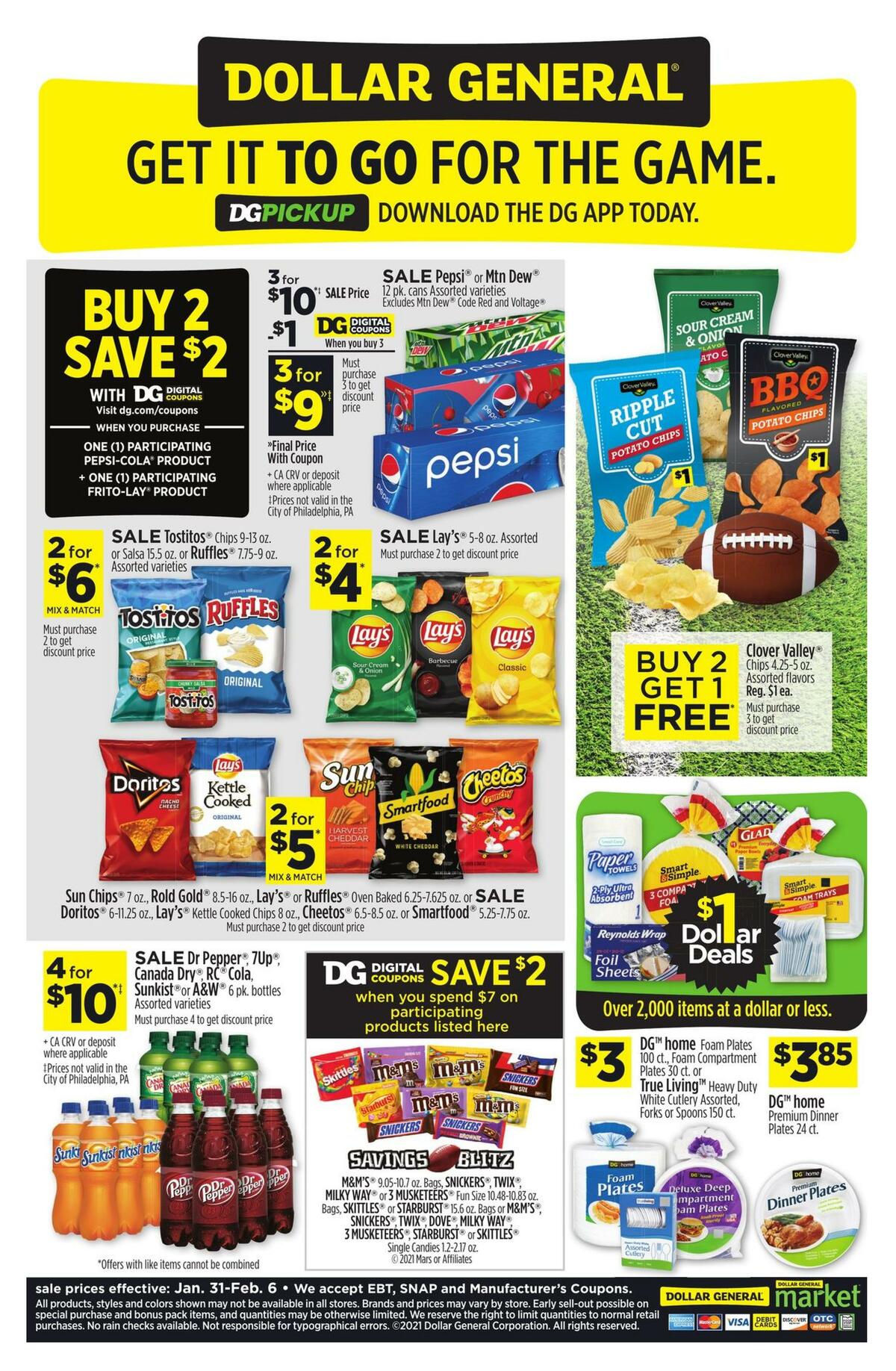 Dollar General Get game day ready with Dollar General. Weekly Ad from January 31