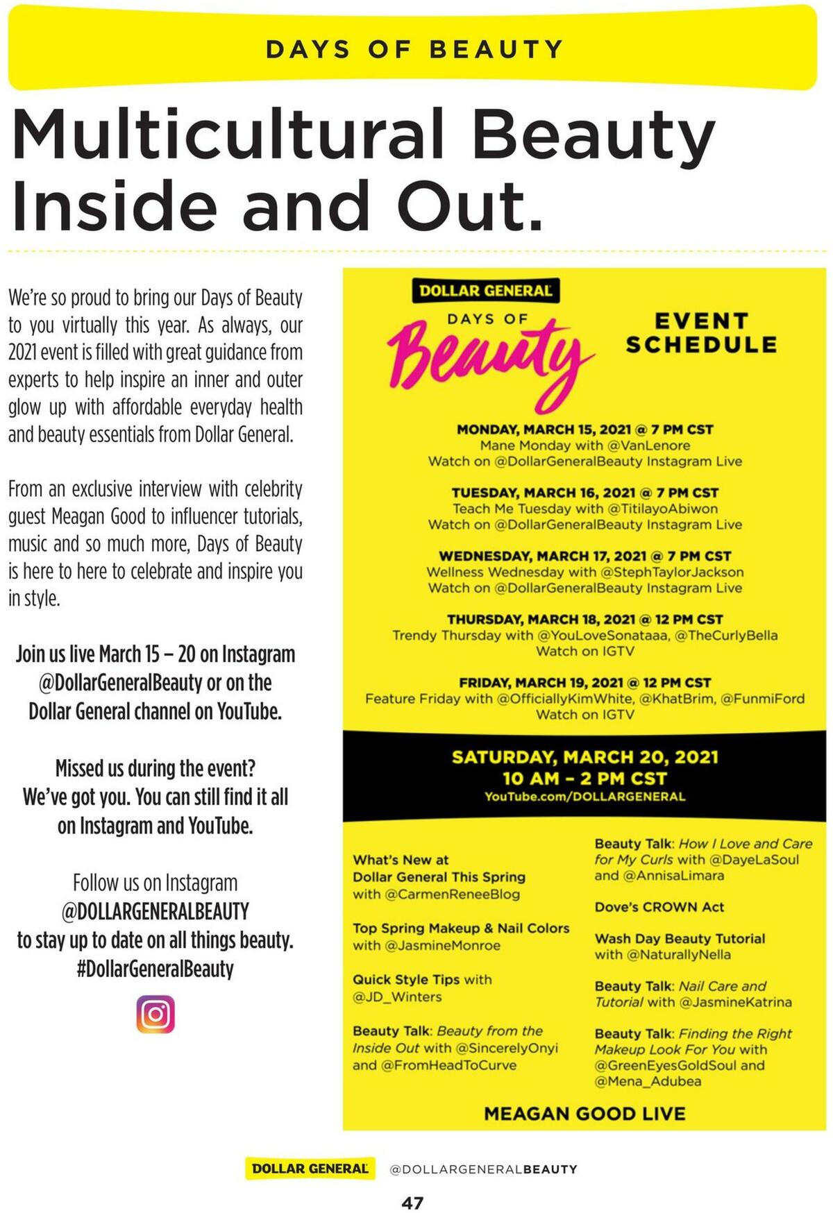Dollar General Beauty Cents Magazine Weekly Ad from March 1