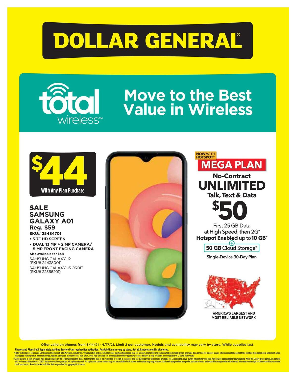 Dollar General Weekly Wireless Specials Weekly Ad from March 14